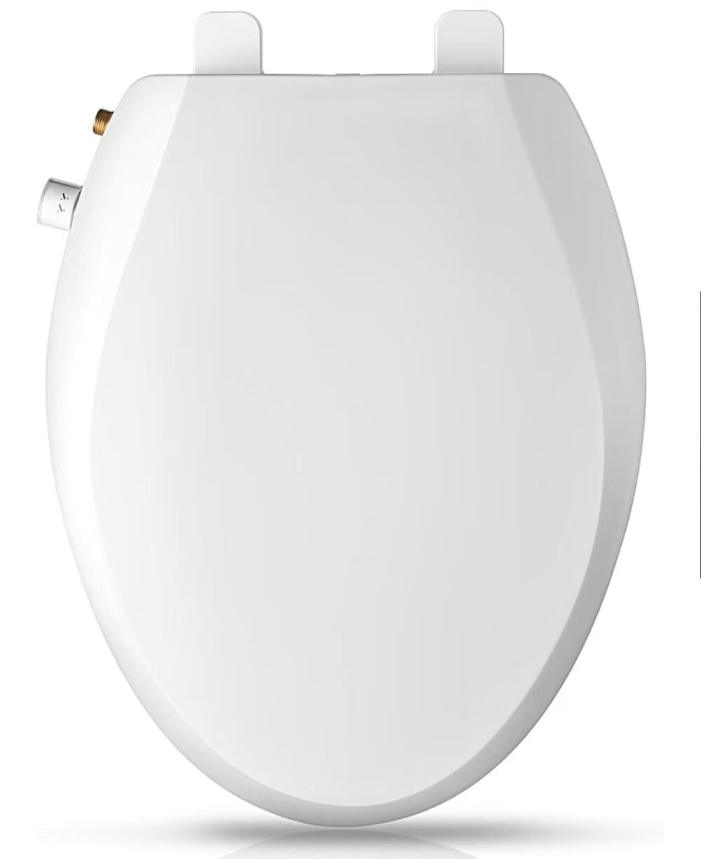 Clirass Elongated Bidet Toilet Seat Non Electric Dual Nozzle Soft Close White
